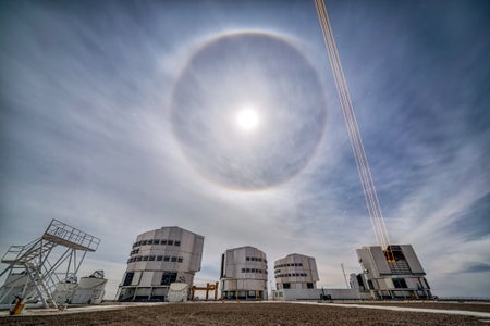 Four large telescopes.