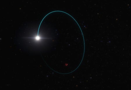 Black hole was spotted in data from the European Space Agency’s Gaia mission because it imposes an odd ‘wobbling’ motion on the companion star orbiting it.