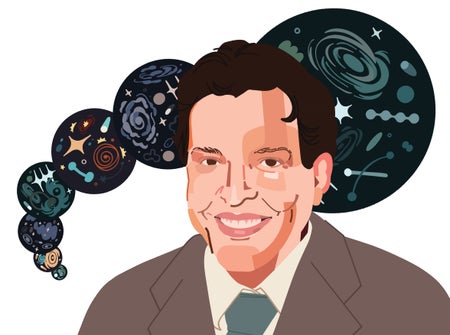 Cartoon-like illustration of Paul Halpern