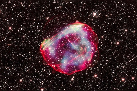 An expanding cloud of debris from a supernova